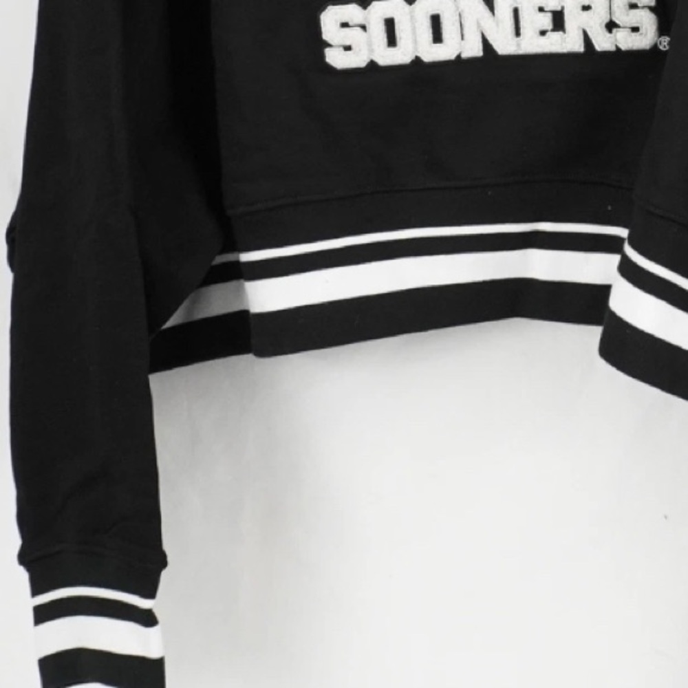 NWT [Pro Standard] Oklahoma Sooners NCAA Black Pearl Cropped Sweatshirt Womens L - Picture 6 of 12